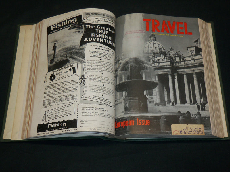 1956 JANUARY-DECEMBER TRAVEL MAGAZINE BOUND VOLUME - GREAT COVERS - KD 5998