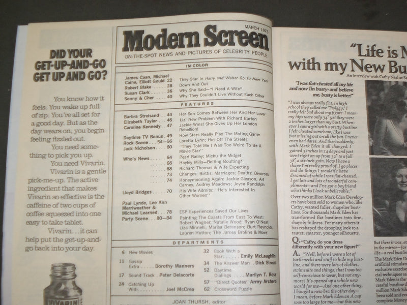 1976 MARCH MODERN SCREEN MAGAZINE - ELIZABETH TAYLOR COVER - M 251