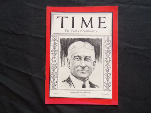 1928 MARCH 12 TIME MAGAZINE - BERNARD MANNES BARUCH - T 154