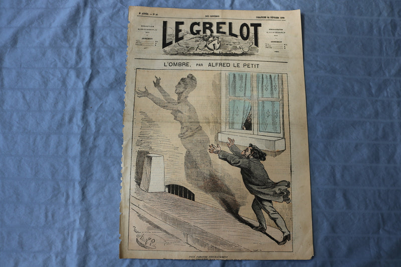 1872 FEBRUARY 25 LE GRELOT NEWSPAPER -L'OMBRE PAR ALFRED PETIT- FRENCH - NP 8577