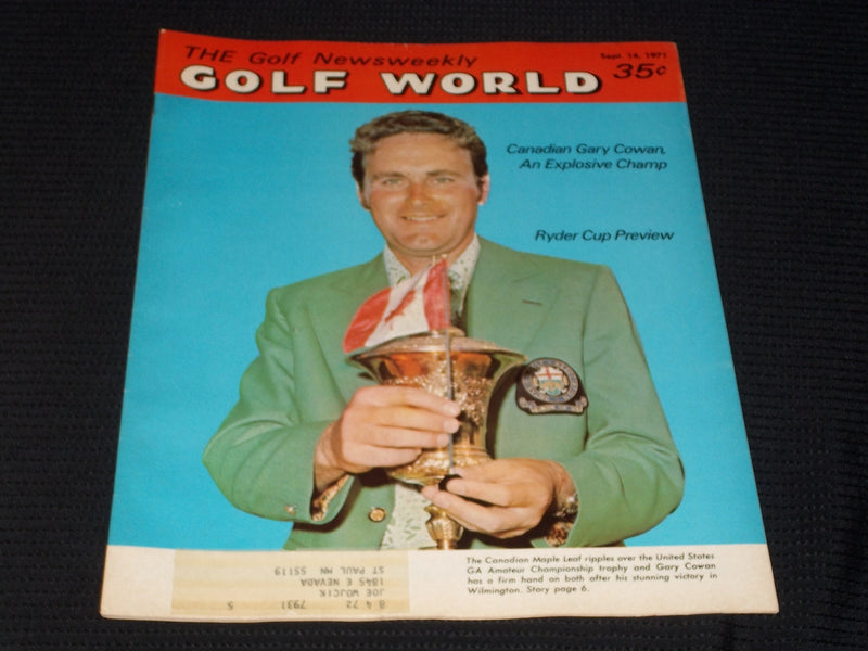 1971 SEPTEMBER 14 GOLF WORLD NEWSWEEKLY MAGAZINE - GARY COWAN COVER - E 6014