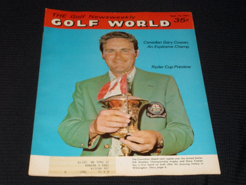 1971 SEPTEMBER 14 GOLF WORLD NEWSWEEKLY MAGAZINE - GARY COWAN COVER - E 6014