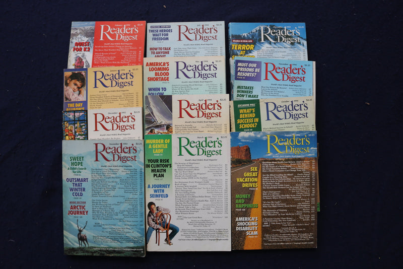 1993-1994 READER'S DIGEST MAGAZINE - LOT OF 12 - O 3438