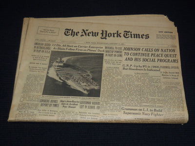 1969 JANUARY 15 NEW YORK TIMES - 13 DIE ON CARRIER ENTERPRISE - NP 4252O