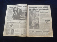 1981 JAN 21 NEW YORK DAILY NEWS NEWSPAPER - REAGAN SWORN IN - HOSTAGES - NP 6049