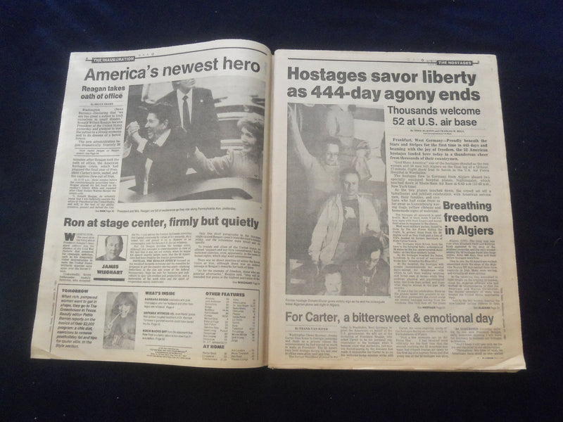 1981 JAN 21 NEW YORK DAILY NEWS NEWSPAPER - REAGAN SWORN IN - HOSTAGES - NP 6049