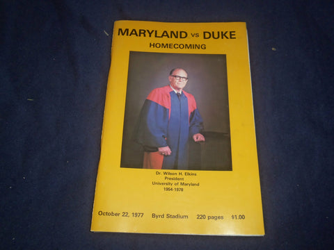 1977 OCT 22 UNIVERSITY OF MAYLAND VS DUKE UNIVERSITY FOOTBALL PROGRAM - ST 1951A