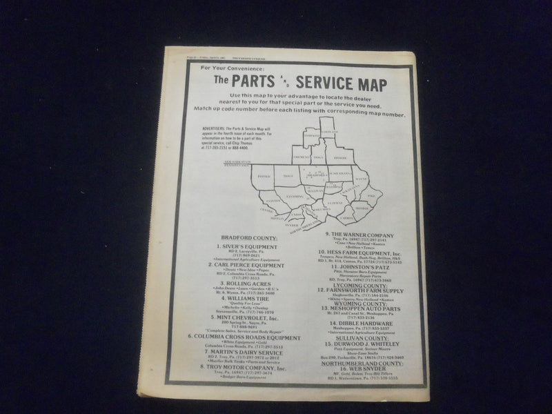 1983 APRIL 22 THE FARMER'S FRIEND NEWSPAPER -TOWANDA, PA-MAPLE FESTIVAL- NP 6162