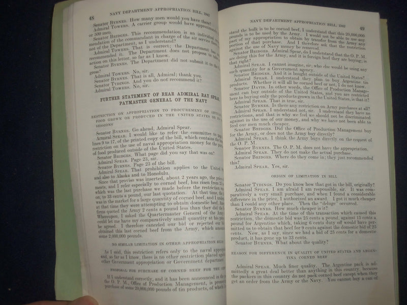 1942 NAVY DEPARTMENT APPROPRIATION BILL FOR 1942 - J 6459
