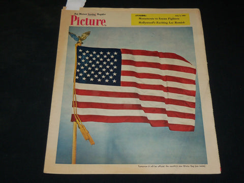 1960 JULY 3 DES MOINES REGISTER PICTURE - AMERICAN FLAG COVER - J 6098