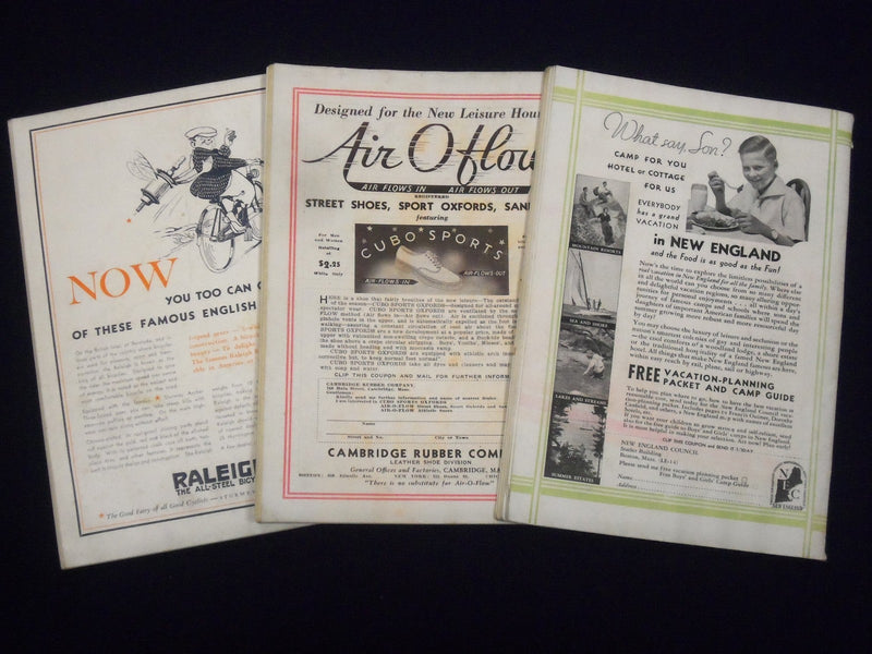 1934 LEISURE MAGAZINE OF A THOUSAND DIVERSIONS LOT OF 3 ISSUES - ILLUS. - J 1865