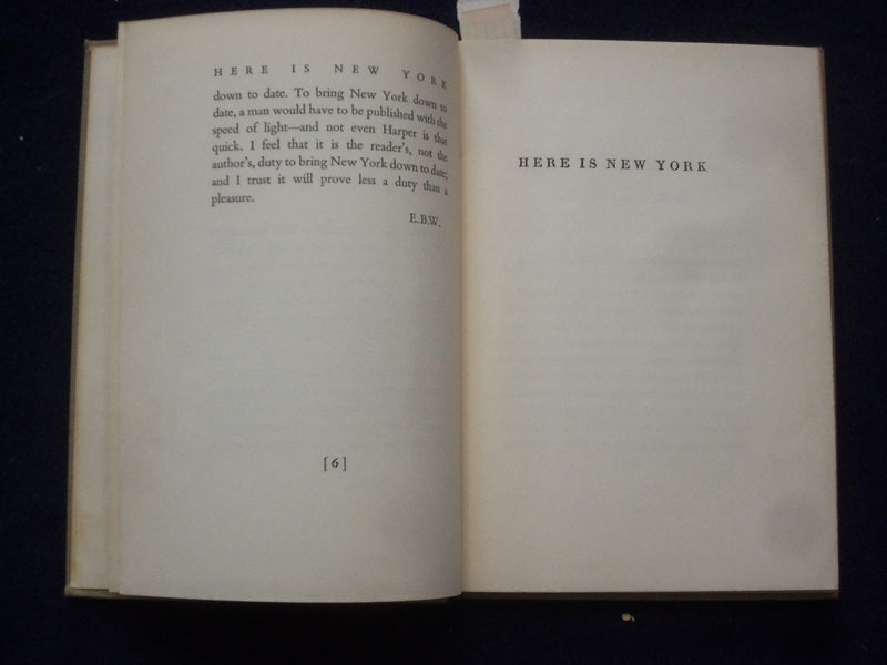 1949 HERE IS NEW YORK HARDCOVER BOOK BY E. B. WHITE - KD 8652