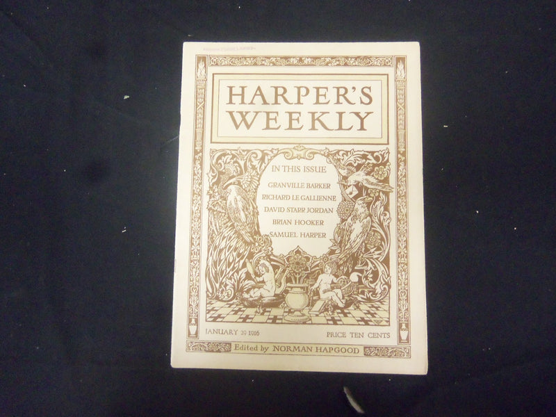 1916 JANUARY 29 HARPER'S WEEKLY MAGAZINE - NICE PHOTOS & ILLUSTRATIONS - ST 2520
