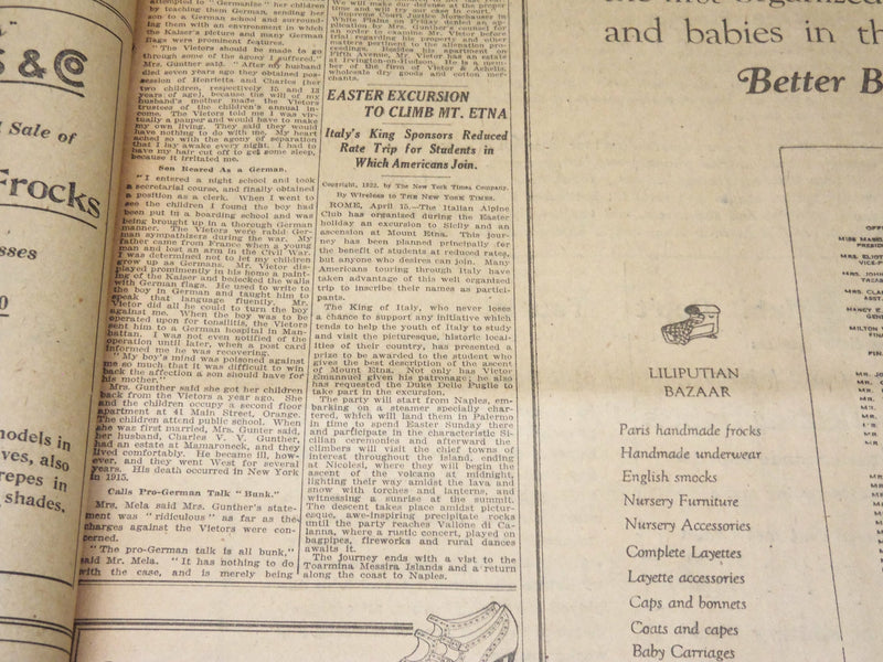 1922 APRIL 16 NEW YORK TIMES - M'CORMACK BETTER AFTER THIRD LANCING - NT 8582