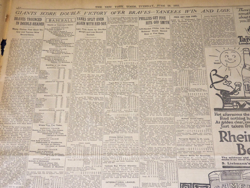 1915 JUNE 29 NEW YORK TIMES - BERLIN MAY EXEMPT CERTIFIED SHIPS - NT 7705