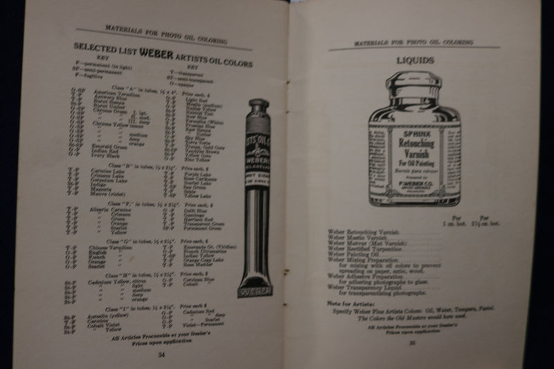 1926 THE COLORING OF PHOTOGRAPHS = SOFTCOVER BOOK BY N.H. DURHAM - K 1488