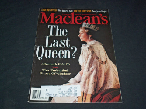 1996 APRIL 22 MACLEAN'S MAGAZINE - QUEEN ELIZABETH II - SP 6207