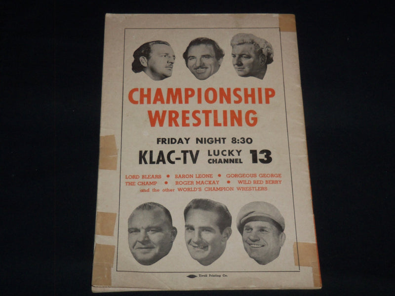 1952 HOLLYWOOD STARS SAN FRANCISCO SEALS BASEBALL OFFICIAL PROGRAM - J 8957