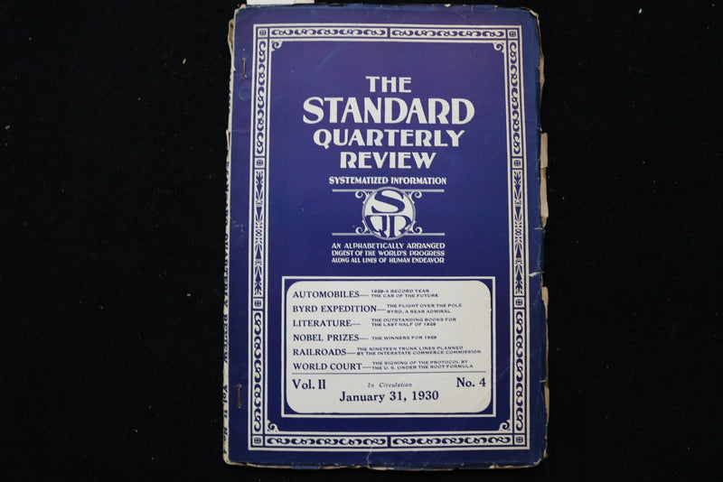 1930 JANUARY 31 THE STANDARD QUARTERLY REVIEW MAGAZINE - K 2917