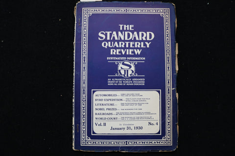1930 JANUARY 31 THE STANDARD QUARTERLY REVIEW MAGAZINE - K 2917