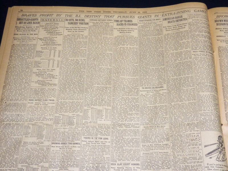 1916 NEW YORK TIMES - AMERICAN CAVALRY AMBUSHED BY CARRANZA TROOPS - NT 8625