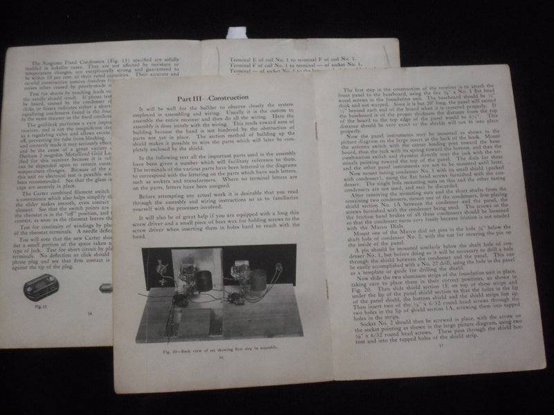 1926 HOW TO BUILD THE HAMMARLUND ROBERTS HI-Q RECEIVER SOFTCOVER MANUAL - J 9835