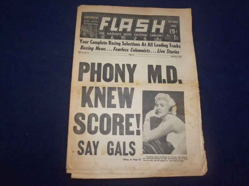 1962 MARCH 24 FLASH NEWSPAPER - PHONY M.D. KNEW SCORE! SAY GALS - NP 6939