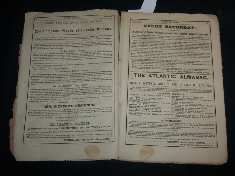 1867 CHRISTMAS NO THOROUGHFARE MAGAZINE - CHARLES DICKENS - COLLINS - J 6773