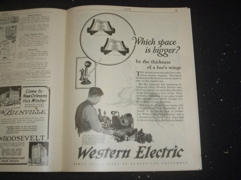 1924 NOVEMBER 20 LIFE MAGAZINE - THANKSGIVING NUMBER - BIRCH-BARK NEWS - ST 6505