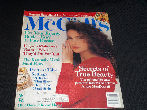 1991 AUGUST MCCALL'S MAGAZINE - ANDIE MACDOWELL FRONT COVER - E 664
