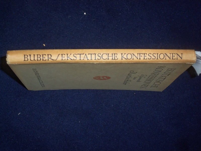 1921 EKSTATISCHE KONFESSIONEN HARDCOVER BOOK VON MARTIN BUBER - GERMAN - KD 9018