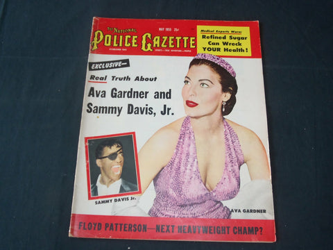 1955 MAY THE NATIONAL POLICE GAZETTE MAGAZINE-AVA GARDNER-SAMMY DAVIS JR.-B 5664