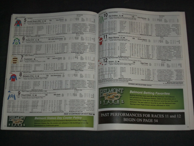 2012 JUNE 8 134TH RUNNING OF THE BELMONT STAKES PROGRAM - B 6464