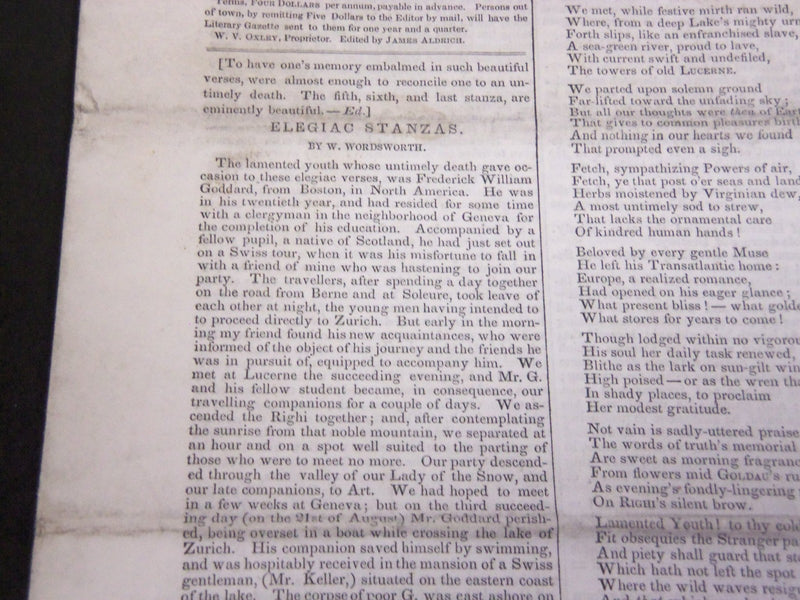 1839 THE NEW YORK LITERARY GAZETTE NEWSPAPER LOT OF 12 - EMERSON - NP 1814