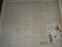 1937 MAY 12 WILMINGTON JOURNAL NEWSPAPER BRITAIN CROWNS KING GEORGE VI - NT 7294