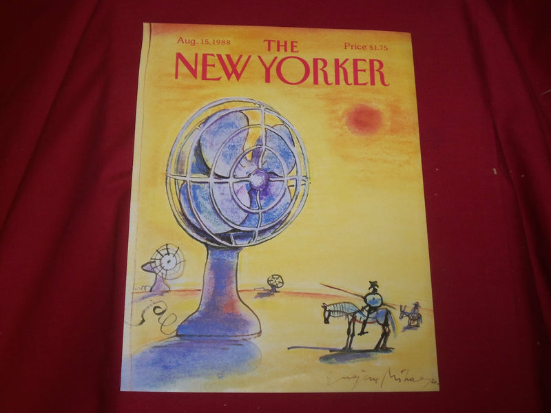 1988 AUGUST 15 NEW YORKER MAGAZINE FRONT COVER ONLY - GREAT ART FOR FRAMING