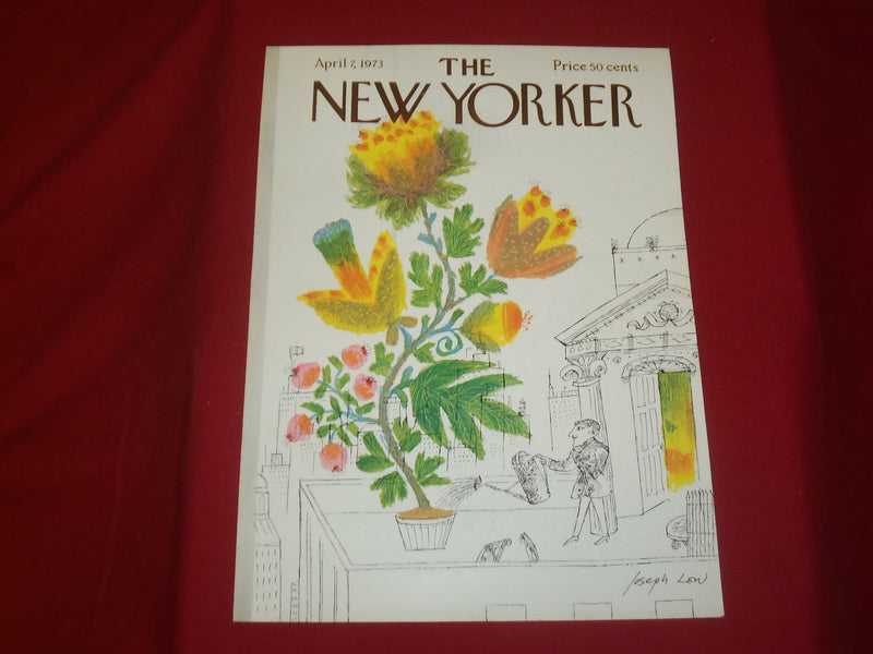 1973 APRIL 7 NEW YORKER MAGAZINE FRONT COVER ONLY - GREAT ART FOR FRAMING