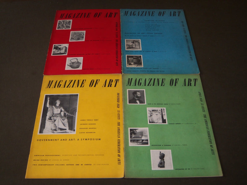 1943-1950 MAGAZINE OF ART LOT OF 10 ISSUES - NICE PHOTOS - O 277
