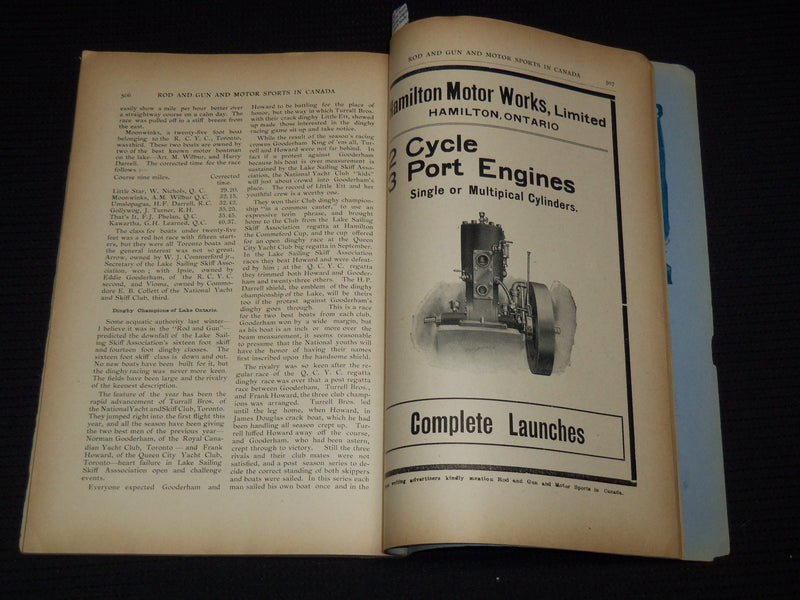 1906 NOVEMBER ROD AND GUN IN CANADA AND MOTOR MAGAZINE - MONDERN JONAH - J 8101