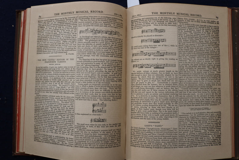 1872-1873 THE MONTHLY MUSICAL RECORD BOUND VOLUMES II & III - KD 9552