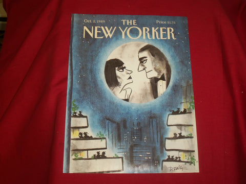 1989 OCTOBER 2 NEW YORKER MAGAZINE FRONT COVER ONLY - GREAT ART FOR FRAMING