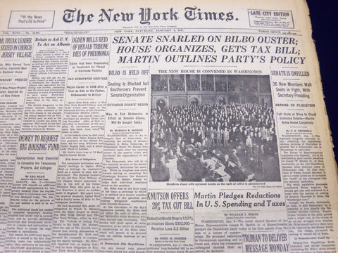 1947 JANUARY 4 NEW YORK TIMES - SENATE SNARLED ON BILBO OUSTER - NT 98