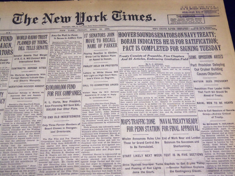 1930 APRIL 18 NEW YORK TIMES - PENN STATION TRAFFIC ZONE - NT 3890