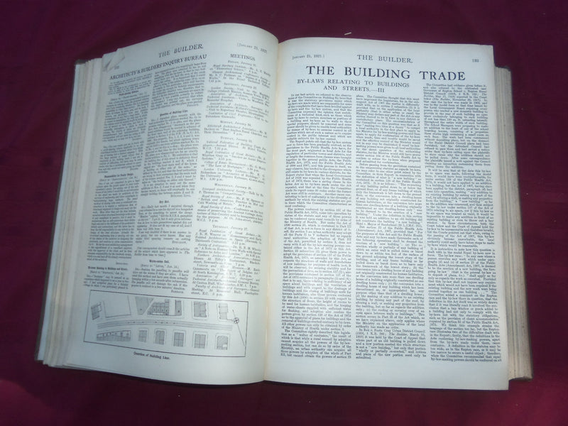 1927 JAN-JUNE THE BUILDER U. K. MAGAZINE BOUND VOLUME - FOLD OUTS- C 57