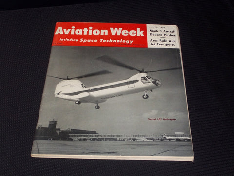 1958 JULY 14 AVIATION WEEK MAGAZINE - VERTOL 107 HELICOPTER COVER - E 7027