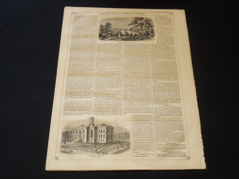 1858 JANUARY 2 LIFE ILLUSTRATED NEWSPAPER - PUBLIC BUILDINGS IN NY - NP 5904