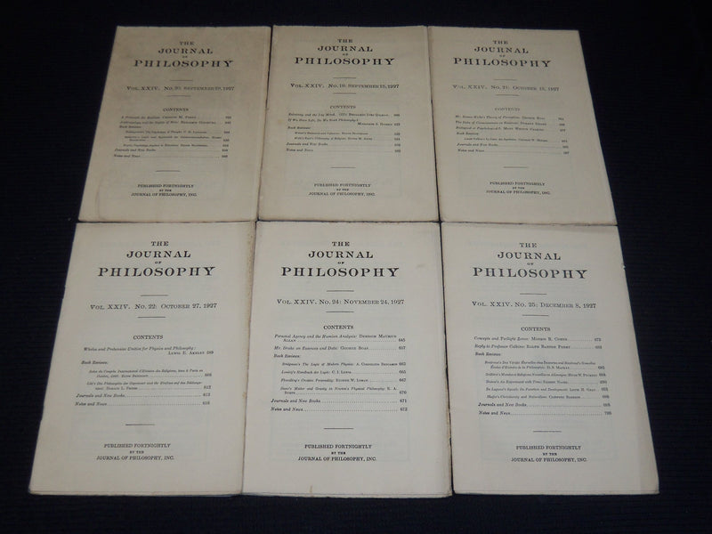 1927 THE JOURNAL OF PHILOSOPHY MAGAZINE LOT OF 19 ISSUES - WR 632D