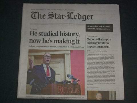 2020 JANUARY 22 THE STAR-LEDGER NEWSPAPER - JONATHAN HOLLOWAY RUTGERS PRESIDENT