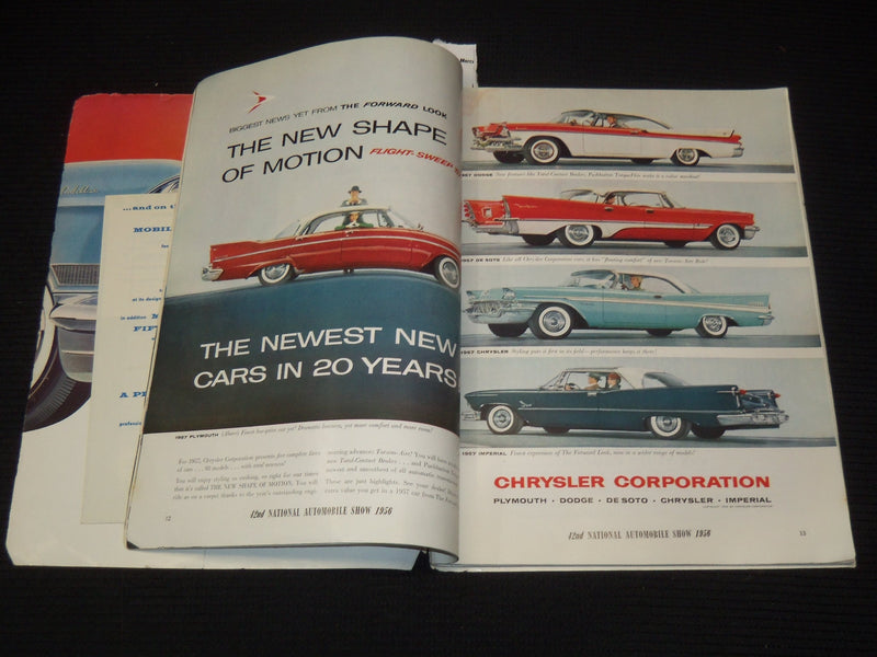 1956 NATIONAL AUTOMOBILE SHOW OFFICIAL PROGRAM - GREAT PHOTOS - K 1295A