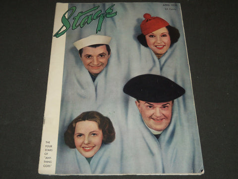 1935 APRIL THE STAGE MAGAZINE - FOUR STARS OF ANYTHING GOES - ST 50
